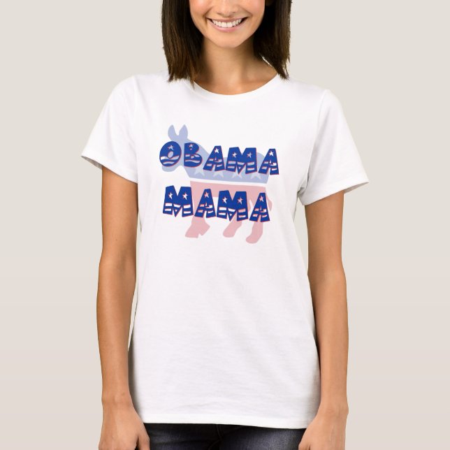 Camiseta Mama Democrata T-shirt de Obama (Frente)