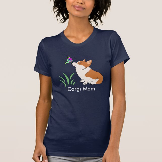 Camiseta Mamã do Corgi com borboleta (Frente)