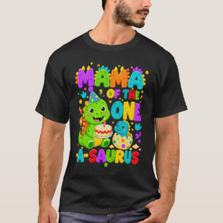Camiseta Mama do Menino de 1 Ano do One-A-Saurus T-Rex Di