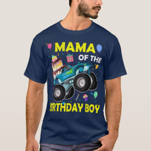 Camiseta Mama do Menino do Caminhão Monstro de Aniversário