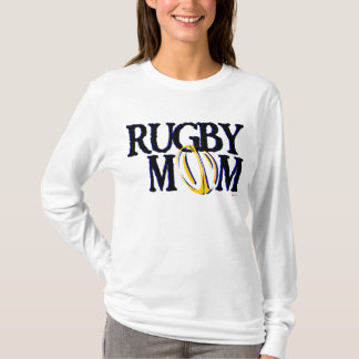 Camiseta Mamã do rugby (azul e ouro)