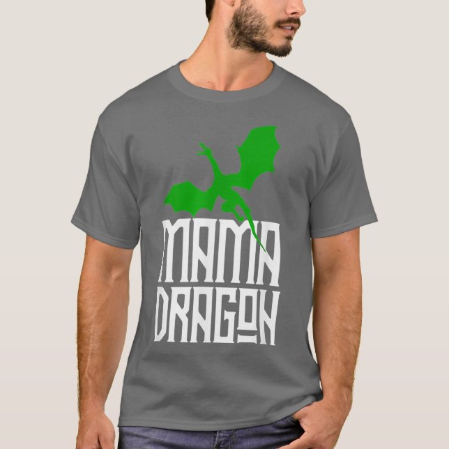 Camiseta Mama Dragão Correspondente à Tribo da Família Verd (Frente)