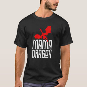 Camiseta Mama Dragão Correspondente Tribo Familiar Vermelha