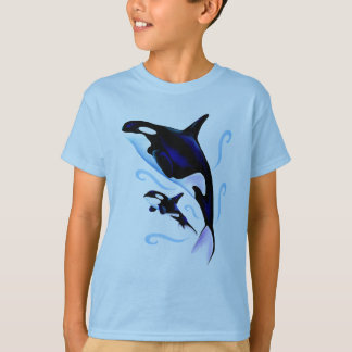 Camiseta Mamã e bebê da orca