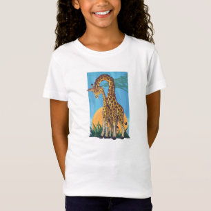 Camiseta Mama e bebê do girafa