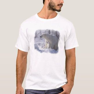 Camiseta Mamã e filhote do urso polar