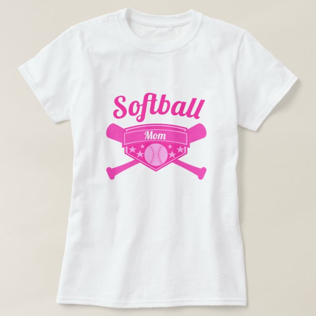 Camiseta Mamã e número do softball (Frente do Design)