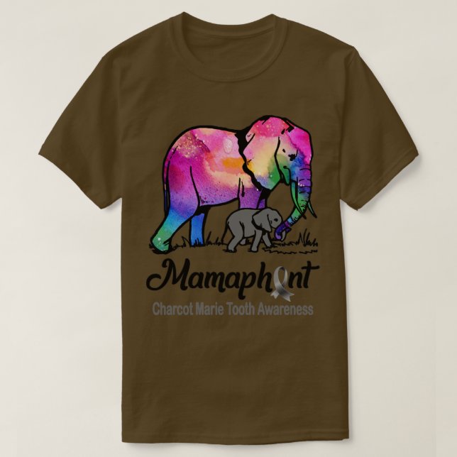 Camiseta Mama Elephant Mamaphant Charcot Marie Tooth Awaren (Frente do Design)