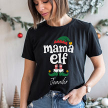 Mama Elf Funny Elf Correspondendo Presente de Nata