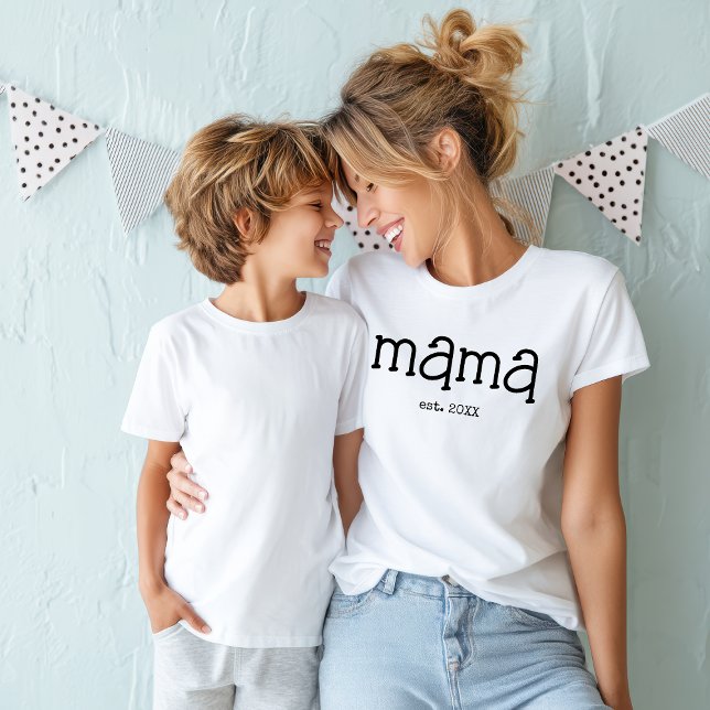 Camiseta Mama Estabelecida com Carta Preta (Criador carregado)