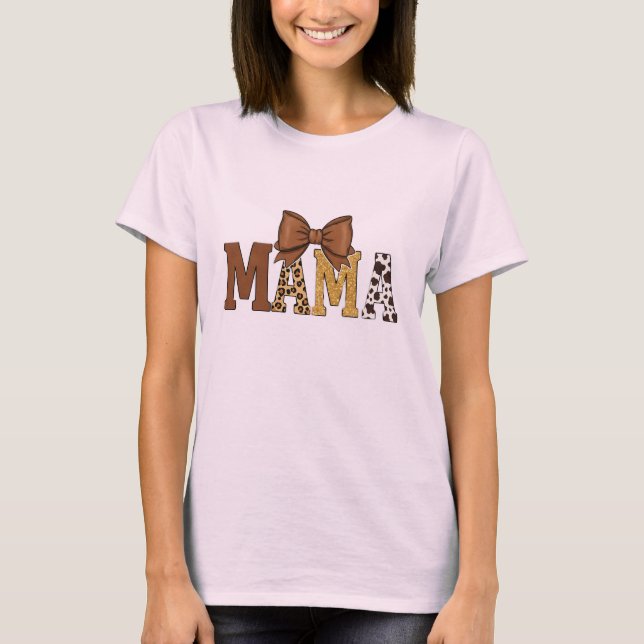 Camiseta Mama Estampa de Vaca Ocidental (Frente)