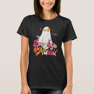 Camiseta Mama Fantasma Assustador Fofo Para o Halloween Hom