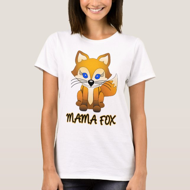Camiseta Mama Fox - t-shirt da família do Fox (Frente)