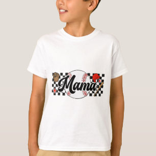 Camiseta Mama Game Day Vibes Dias de as mães Mulheres Baseb
