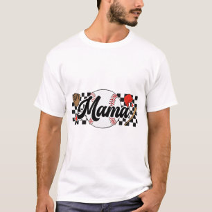 Camiseta Mama Game Day Vibes Dias de as mães Mulheres Baseb