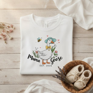 Camiseta Mama Gansa Estética Feminina Fofa