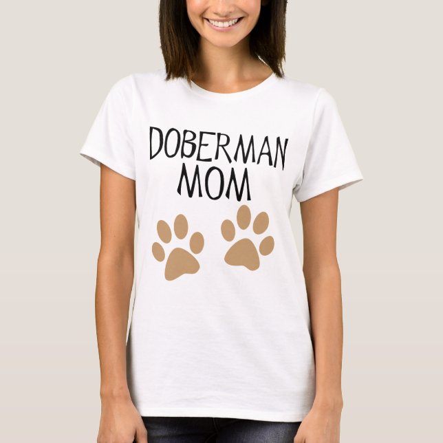 Camiseta Mamã grande do Doberman das patas (Frente)