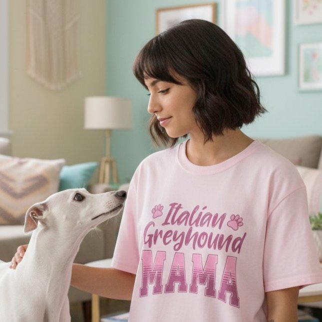 Camiseta Mama italiana Greyhound Presente para Cachorro Mãe (Italian Greyhound Mama Gift for Dog Mom T-Shirt.)
