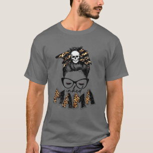Camiseta Mama Leopardo Inclina Imprima o Maldito Crânio Ma