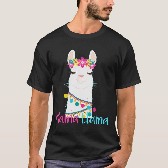 Camiseta Mama Llama Funny Mother's Day Shirt For Women Mom  (Frente)