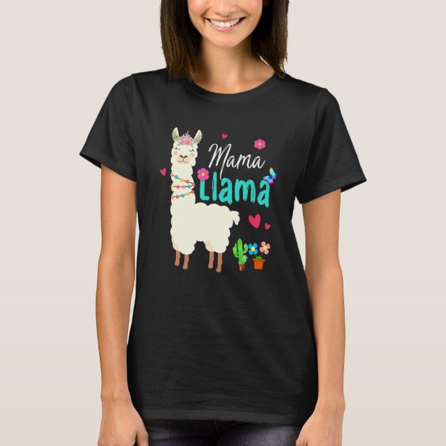 Camiseta Mama Llama Mother's Day Women Mom Birthday (Frente)