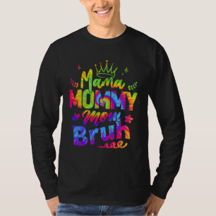 Camiseta Mama Mamãe Mãe Bruh Tie Dye Corações Vintage Amor