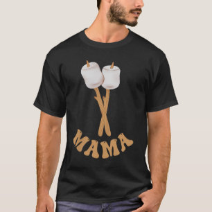 Camiseta Mama marshmallow feliz campista aniversário de 1 a