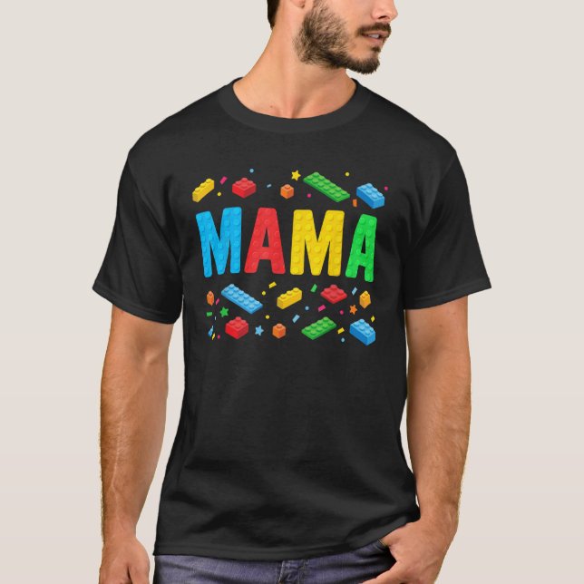 Camiseta Mama Master Builder Building Bricks Engraçado M (Frente)