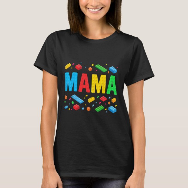 Camiseta Mama Master Builder Building Bricks Engraçado M (Frente)
