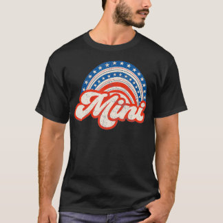 Camiseta Mama Mini 4 de julho EUA Bandeira Rainbow Mãe Daug