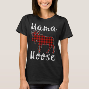 Camiseta Mama Moose Família Pijama de Natal Vermelho e Pret