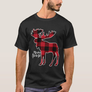 Camiseta Mama Moose Red Xadrez Buffalo Matando Pajam Famili