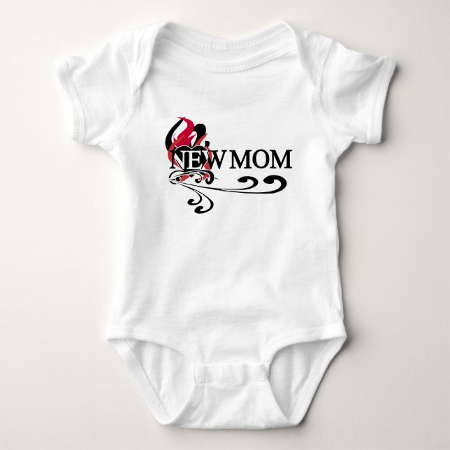 Camiseta Mamã nova do coração gótico (Frente)