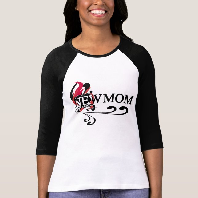 Camiseta Mamã nova do coração gótico (Frente)