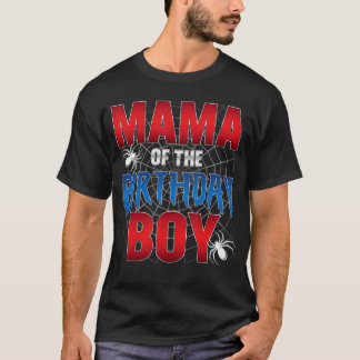 Camiseta Mama Ofhe Menino de Aniversário Teia de Aranha Fes
