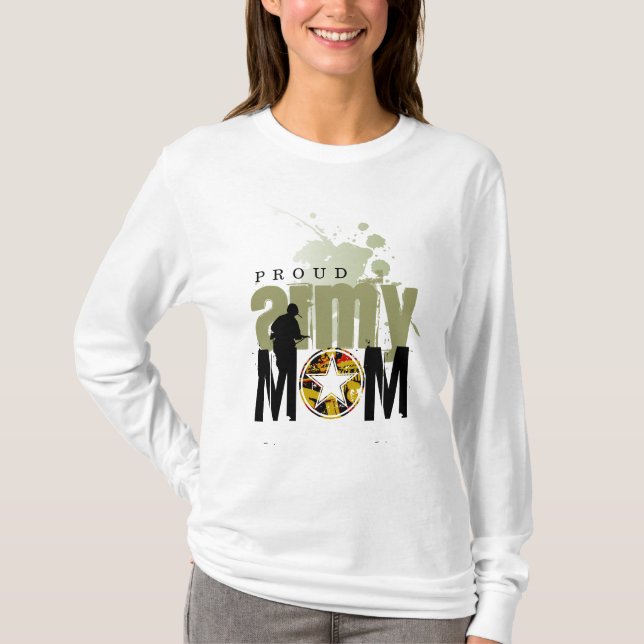 Camiseta Mamã orgulhosa do exército (Frente)