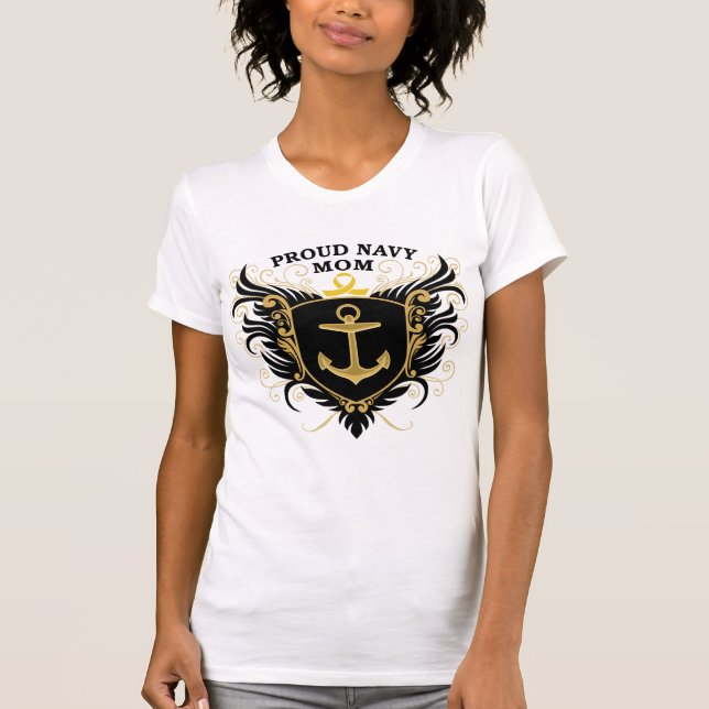 Camiseta Mamã orgulhosa do marinho (Frente)
