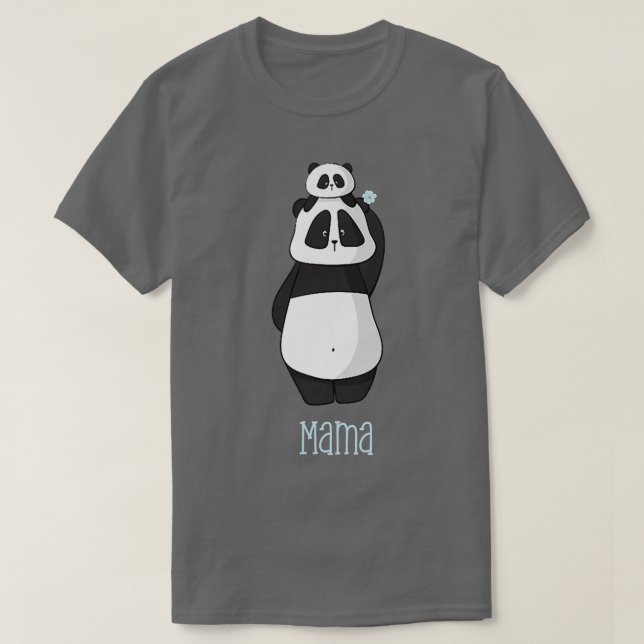 Camiseta Mama Panda Bear Cute Baby Shower Premium  (Frente do Design)