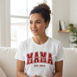 Camiseta Mama Personalizada Ano de Fundação Mãe Estabelecid