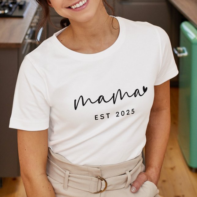 Camiseta Mama Personalizada Ano de Fundação Mãe Simples (Criador carregado)