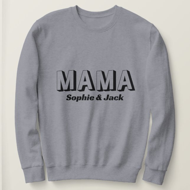 Camiseta Mama Personalizada com Nomes de Criança (Frente do Design)