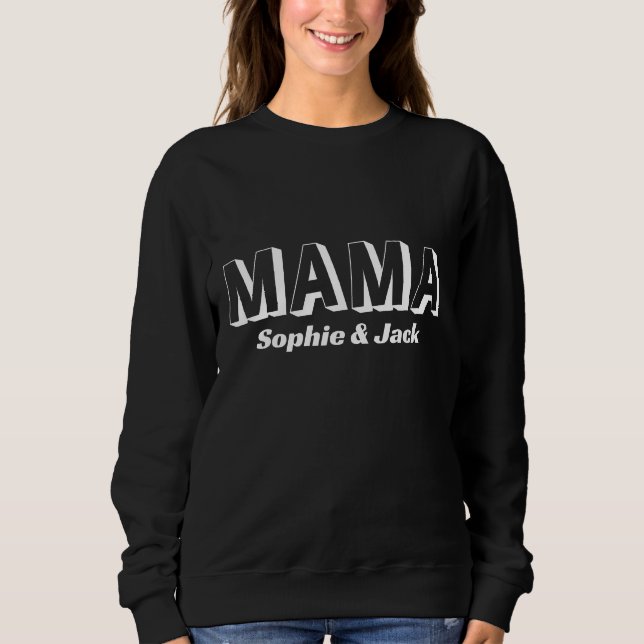 Camiseta Mama Personalizada com Nomes de Criança (Frente)