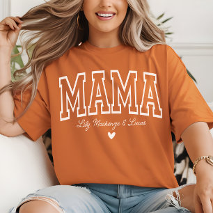 Camiseta Mama   Personalizado Dia das Mães Varsity   Nova M