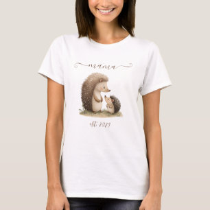 Camiseta Mama Querida Estabelecida Ourigos Aquarela