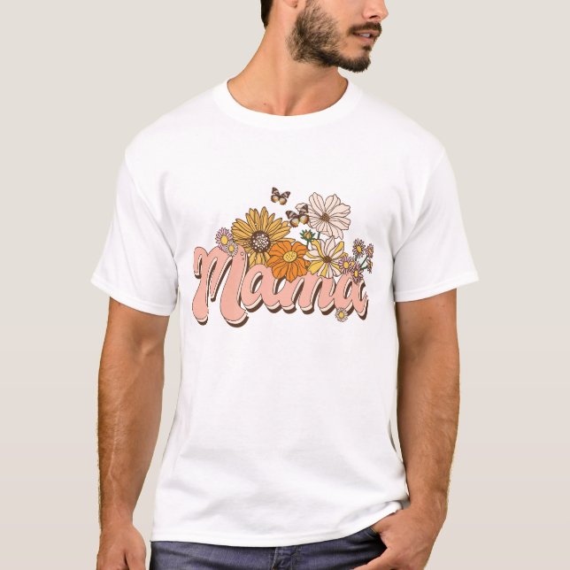 Camiseta Mama Retro Floral (Frente)