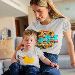 Camiseta Mama Retro Gráfico Floral Casual
