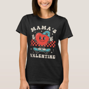 Camiseta Mamá Retro Groovy é meu namorado Coração Fofo Meni