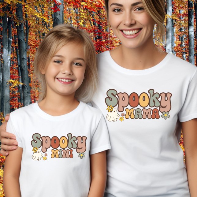 Camiseta Mama Retro Halloween e Mamãe de Mama Spooky (Criador carregado)