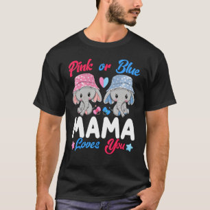Camiseta Mama Rosa Ou Azul Te Ama Elefantes Sexo De Bebê