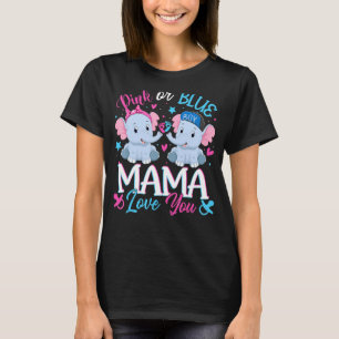 Camiseta Mama Rosa Ou Azul Te Ama Elefantes Sexo De Bebê